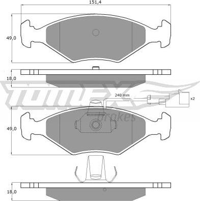 TOMEX brakes TX 10-794 - Гальмівні колодки, дискові гальма autozip.com.ua