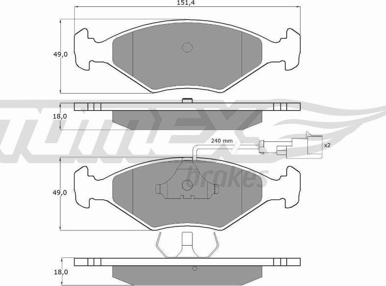 TOMEX brakes TX 10-791 - Гальмівні колодки, дискові гальма autozip.com.ua