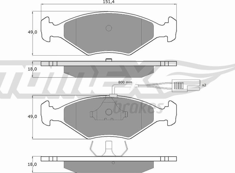 TOMEX brakes TX 10-792 - Гальмівні колодки, дискові гальма autozip.com.ua