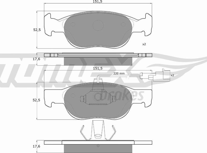 TOMEX brakes TX 10-711 - Гальмівні колодки, дискові гальма autozip.com.ua