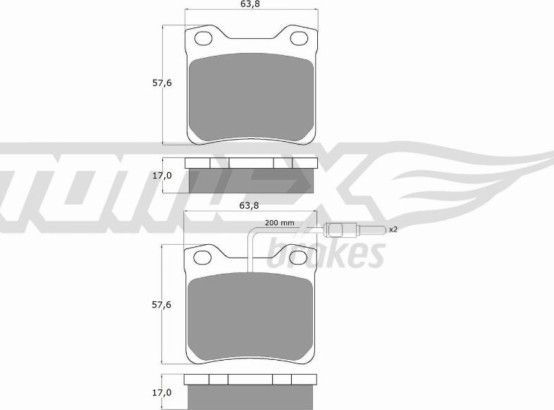 TOMEX brakes TX 11-95 - Гальмівні колодки, дискові гальма autozip.com.ua