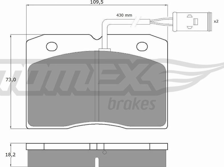 TOMEX brakes TX 11-40 - Гальмівні колодки, дискові гальма autozip.com.ua