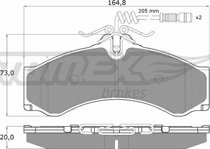 TOMEX brakes TX 11-481 - Гальмівні колодки, дискові гальма autozip.com.ua