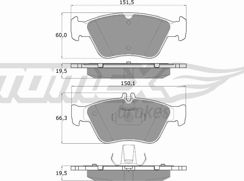 TOMEX brakes TX 11-47 - Гальмівні колодки, дискові гальма autozip.com.ua