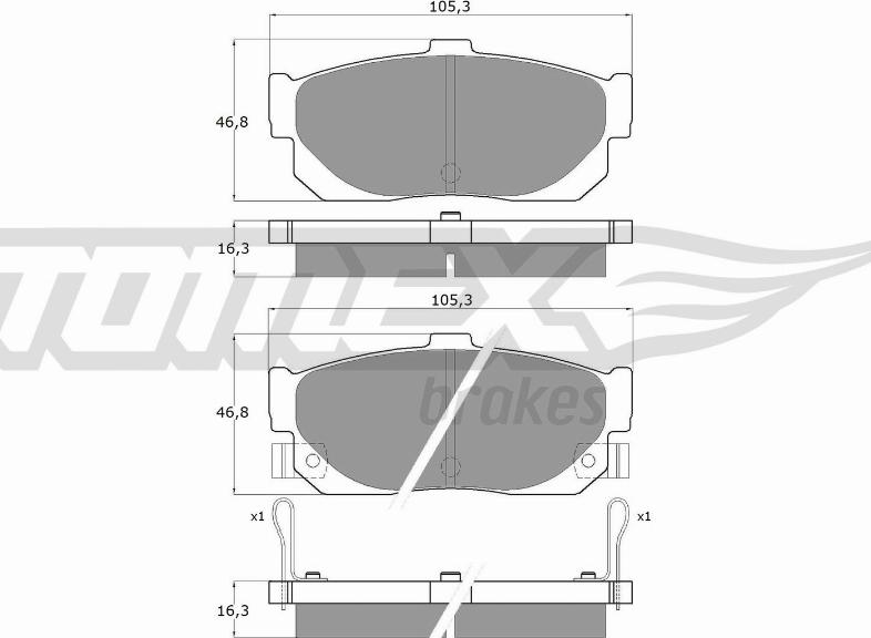 TOMEX brakes TX 11-59 - Гальмівні колодки, дискові гальма autozip.com.ua