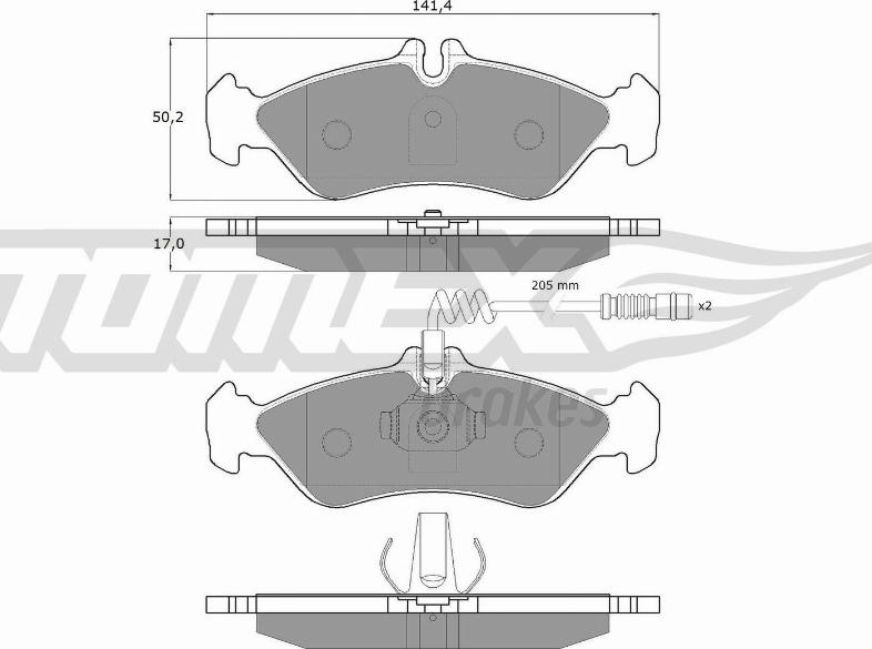 TOMEX brakes TX 11-501 - Гальмівні колодки, дискові гальма autozip.com.ua