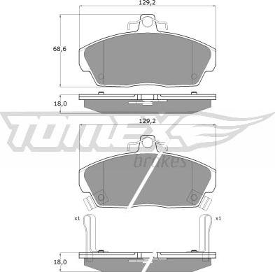 TOMEX brakes TX 11-51 - Гальмівні колодки, дискові гальма autozip.com.ua