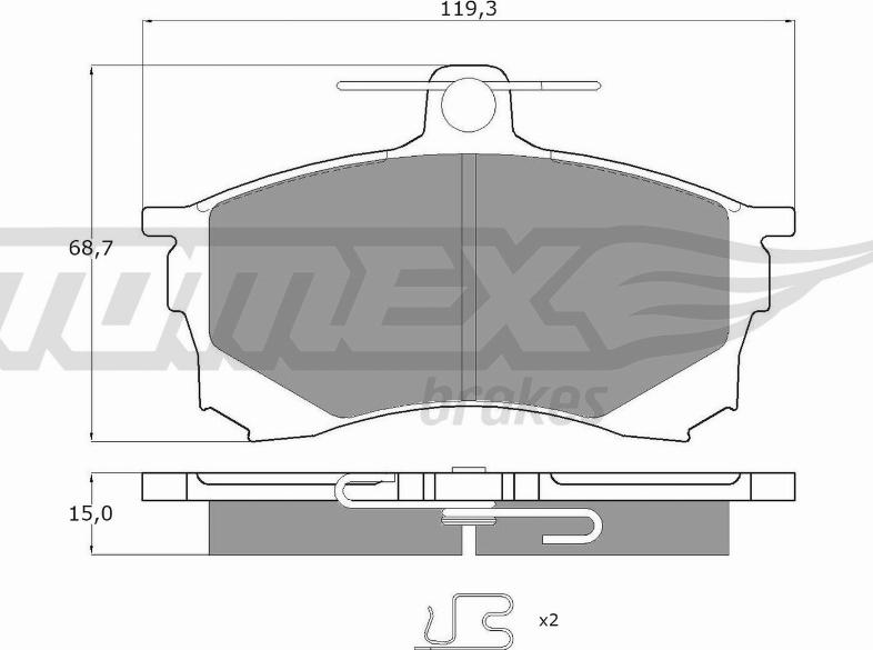 TOMEX brakes TX 11-53 - Гальмівні колодки, дискові гальма autozip.com.ua