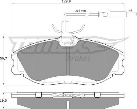 TOMEX brakes TX 11-62 - Гальмівні колодки, дискові гальма autozip.com.ua