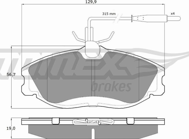 TOMEX brakes TX 11-62 - Гальмівні колодки, дискові гальма autozip.com.ua