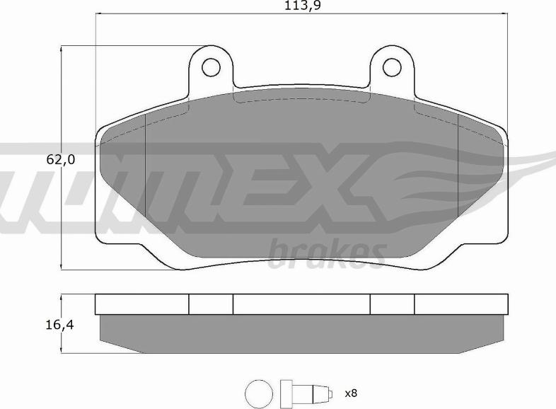 TOMEX brakes TX 11-67 - Гальмівні колодки, дискові гальма autozip.com.ua