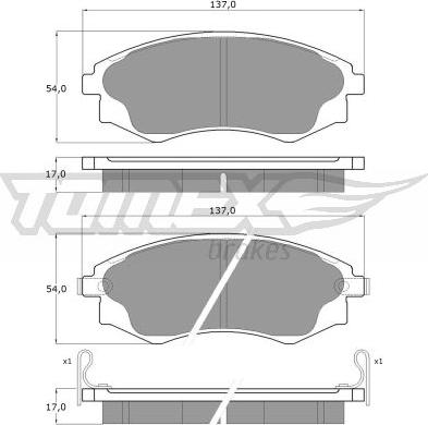 TOMEX brakes TX 11-07 - Гальмівні колодки, дискові гальма autozip.com.ua