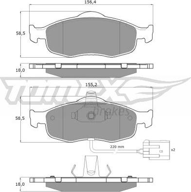 TOMEX brakes TX 11-191 - Гальмівні колодки, дискові гальма autozip.com.ua