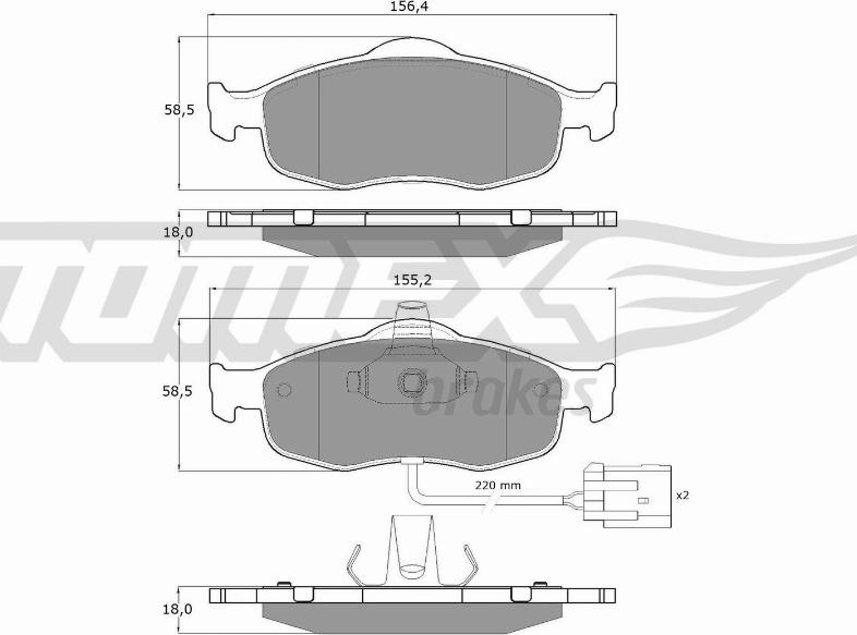 TOMEX brakes TX 11-191 - Гальмівні колодки, дискові гальма autozip.com.ua