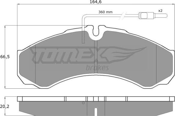 TOMEX brakes TX 11-111 - Гальмівні колодки, дискові гальма autozip.com.ua
