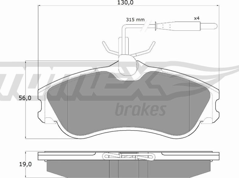 TOMEX brakes TX 11-12 - Гальмівні колодки, дискові гальма autozip.com.ua