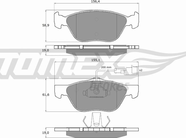 TOMEX brakes TX 11-84 - Гальмівні колодки, дискові гальма autozip.com.ua