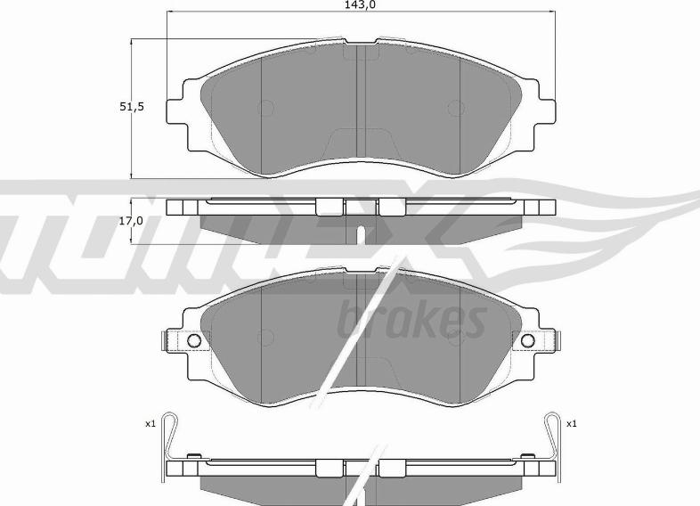 TOMEX brakes TX 11-80 - Гальмівні колодки, дискові гальма autozip.com.ua