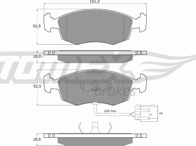 TOMEX brakes TX 11-34 - Гальмівні колодки, дискові гальма autozip.com.ua