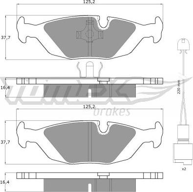 TOMEX brakes TX 11-301 - Гальмівні колодки, дискові гальма autozip.com.ua