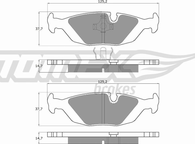 TOMEX brakes TX 11-302 - Гальмівні колодки, дискові гальма autozip.com.ua