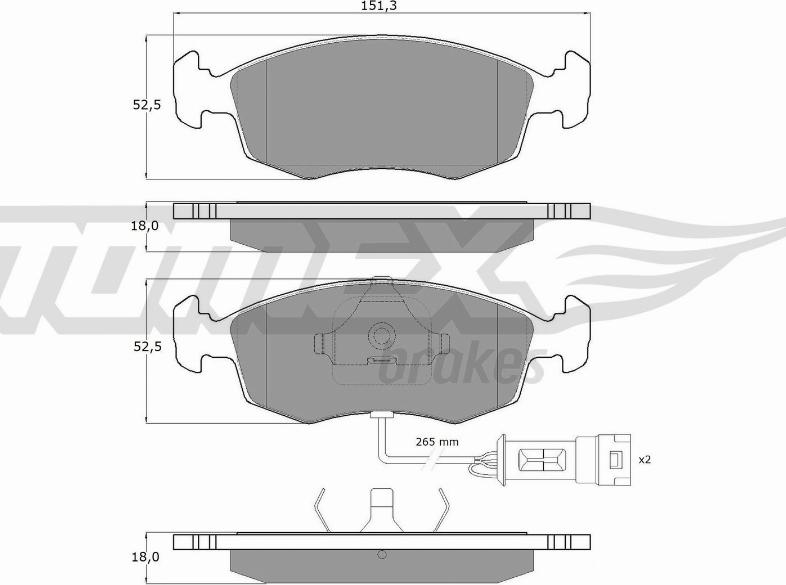 TOMEX brakes TX 11-33 - Гальмівні колодки, дискові гальма autozip.com.ua