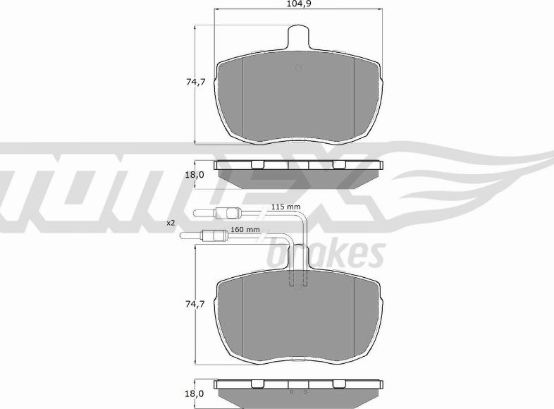 TOMEX brakes TX 11-22 - Гальмівні колодки, дискові гальма autozip.com.ua