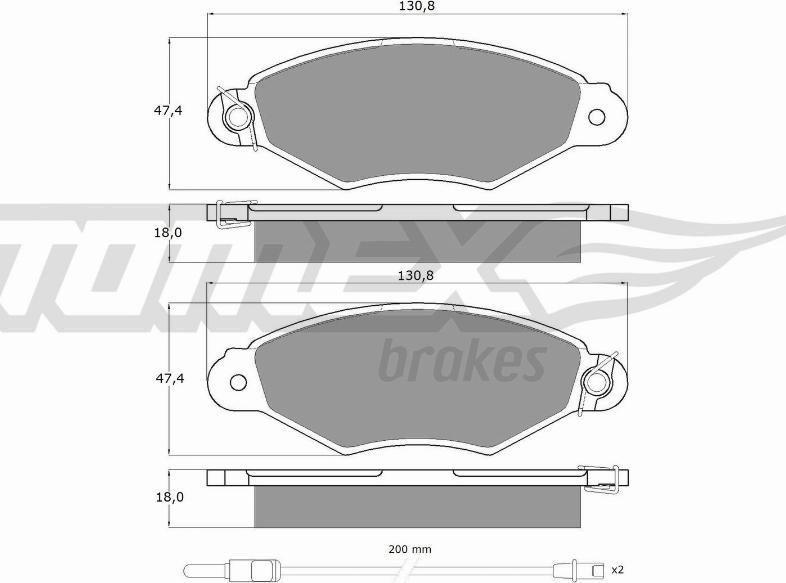 TOMEX brakes TX 11-751 - Гальмівні колодки, дискові гальма autozip.com.ua