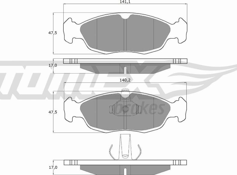 TOMEX brakes TX 11-71 - Гальмівні колодки, дискові гальма autozip.com.ua