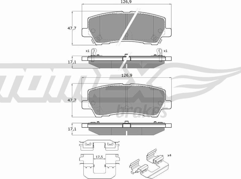 TOMEX brakes TX 18-97 - Гальмівні колодки, дискові гальма autozip.com.ua