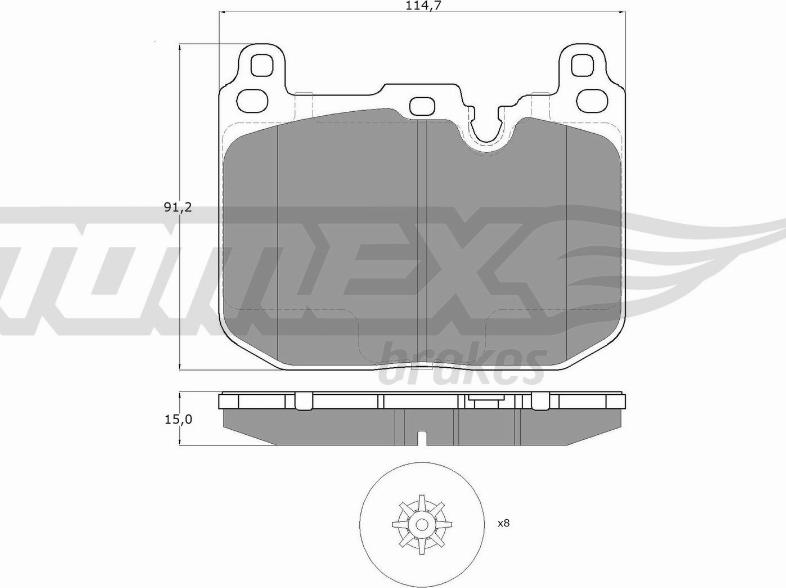 TOMEX brakes TX 18-481 - Гальмівні колодки, дискові гальма autozip.com.ua