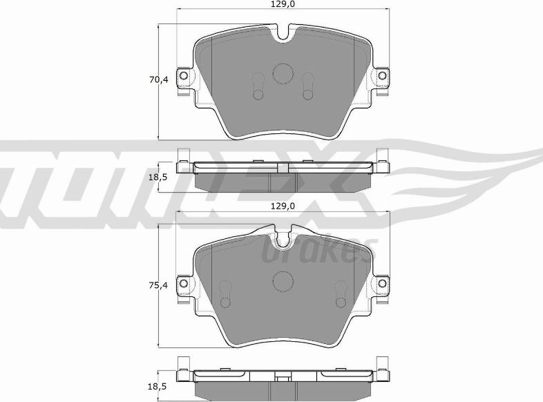 TOMEX brakes TX 18-43 - Гальмівні колодки, дискові гальма autozip.com.ua