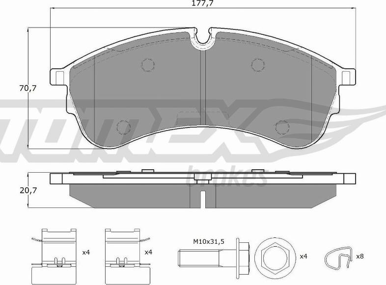 TOMEX brakes TX 18-59 - Гальмівні колодки, дискові гальма autozip.com.ua