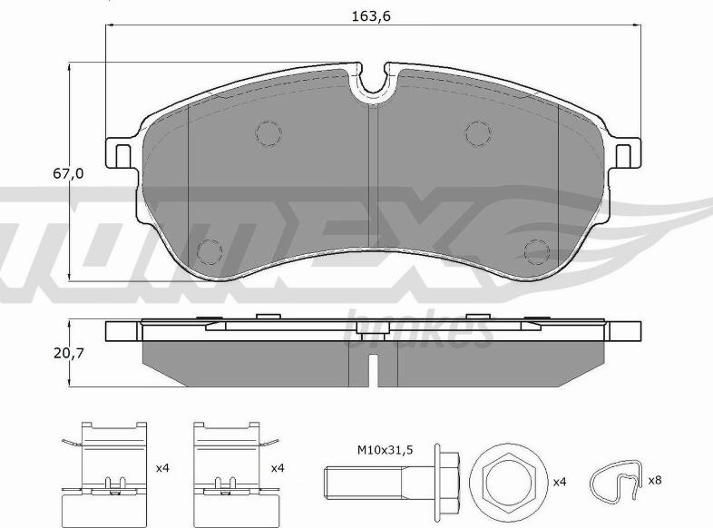 TOMEX brakes TX 18-58 - Гальмівні колодки, дискові гальма autozip.com.ua