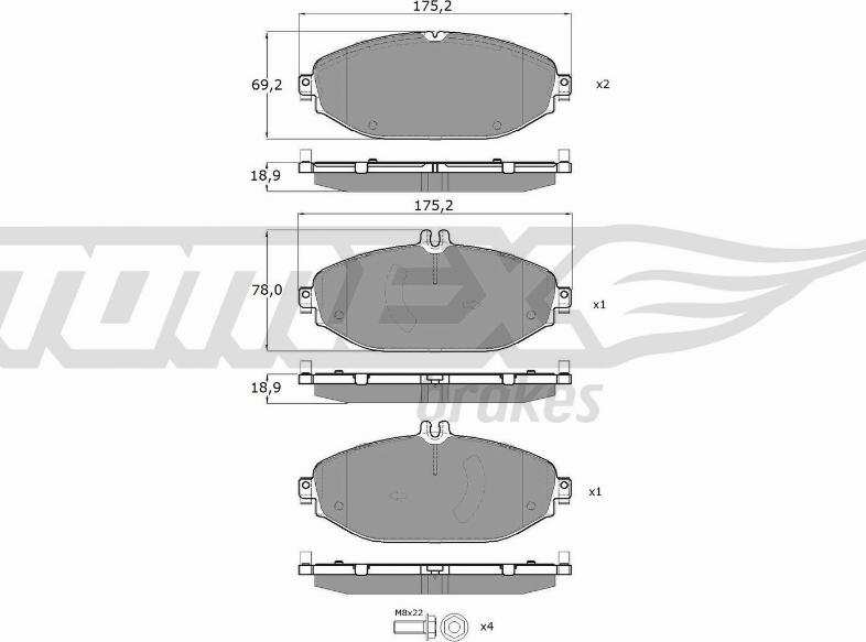 TOMEX brakes TX 18-53 - Гальмівні колодки, дискові гальма autozip.com.ua