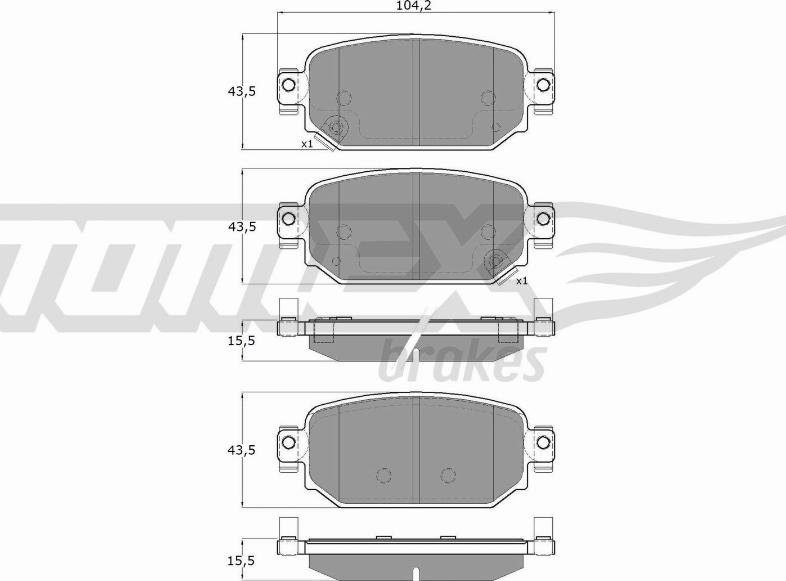 TOMEX brakes TX 18-69 - Гальмівні колодки, дискові гальма autozip.com.ua