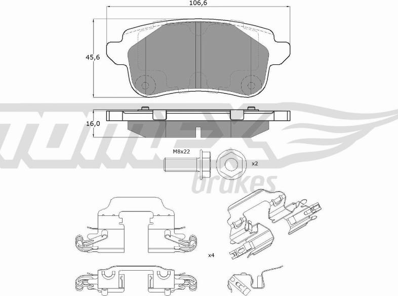 TOMEX brakes TX 18-66 - Гальмівні колодки, дискові гальма autozip.com.ua