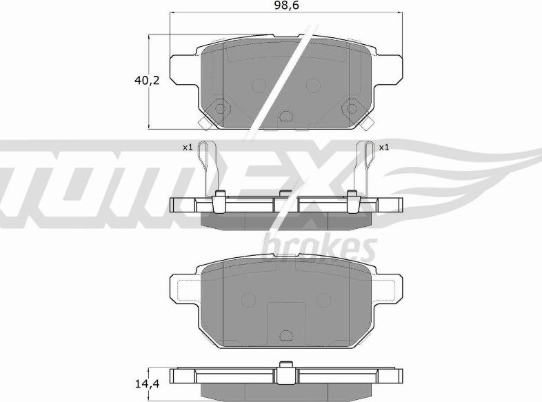 TOMEX brakes TX 18-14 - Гальмівні колодки, дискові гальма autozip.com.ua