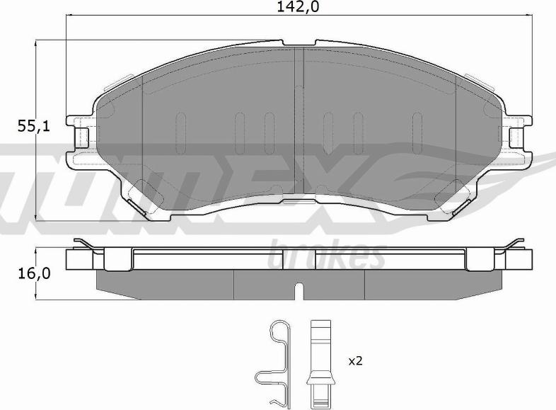 TOMEX brakes TX 18-13 - Гальмівні колодки, дискові гальма autozip.com.ua