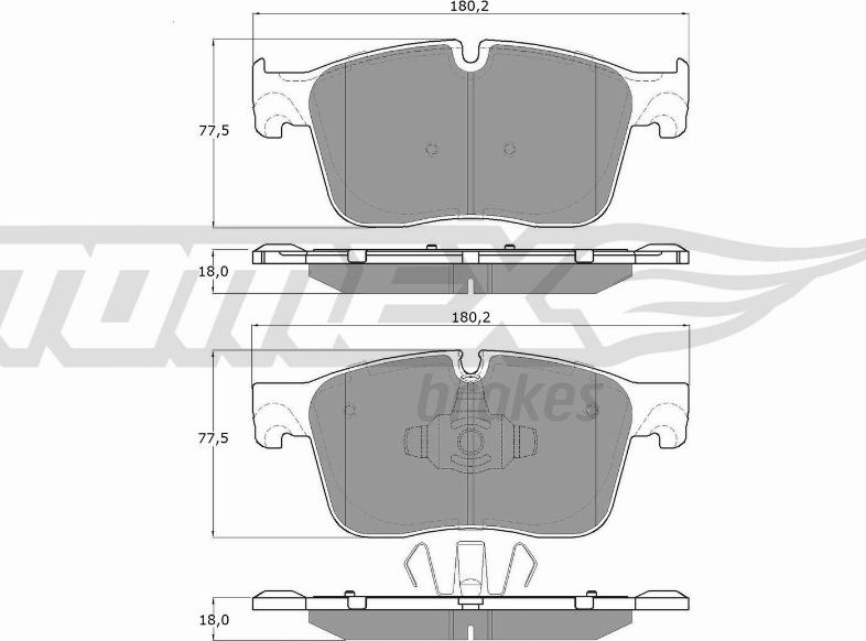 TOMEX brakes TX 18-84 - Гальмівні колодки, дискові гальма autozip.com.ua