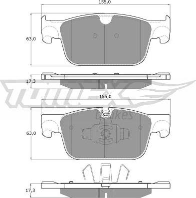 TOMEX brakes TX 18-86 - Гальмівні колодки, дискові гальма autozip.com.ua