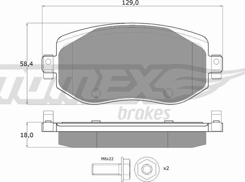 TOMEX brakes TX 18-33 - Гальмівні колодки, дискові гальма autozip.com.ua