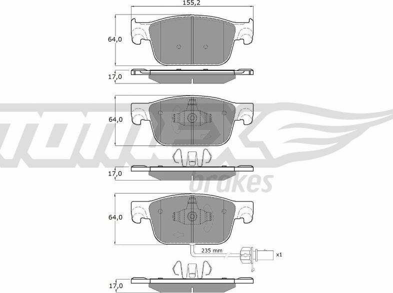 TOMEX brakes TX 18-21 - Гальмівні колодки, дискові гальма autozip.com.ua