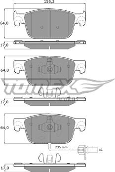 TOMEX brakes TX 18-21 - Гальмівні колодки, дискові гальма autozip.com.ua