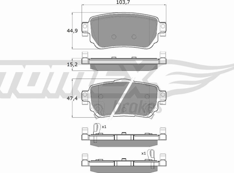 TOMEX brakes TX 18-27 - Гальмівні колодки, дискові гальма autozip.com.ua