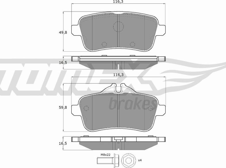 TOMEX brakes TX 18-79 - Гальмівні колодки, дискові гальма autozip.com.ua