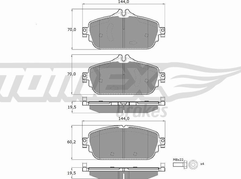 TOMEX brakes TX 18-74 - Гальмівні колодки, дискові гальма autozip.com.ua