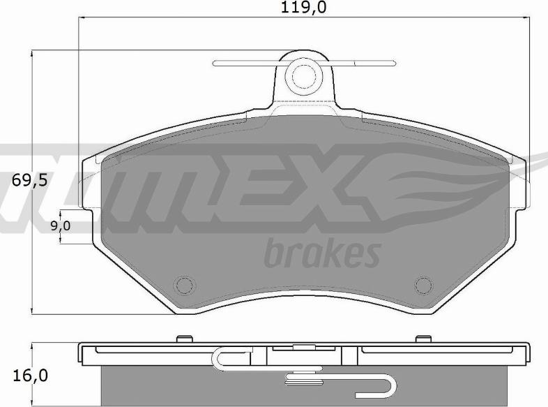 TOMEX brakes TX 13-94 - Гальмівні колодки, дискові гальма autozip.com.ua