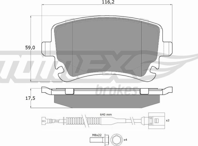 TOMEX brakes TX 13-962 - Гальмівні колодки, дискові гальма autozip.com.ua