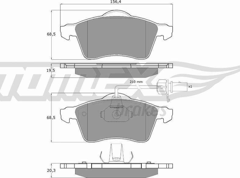 TOMEX brakes TX 13-911 - Гальмівні колодки, дискові гальма autozip.com.ua